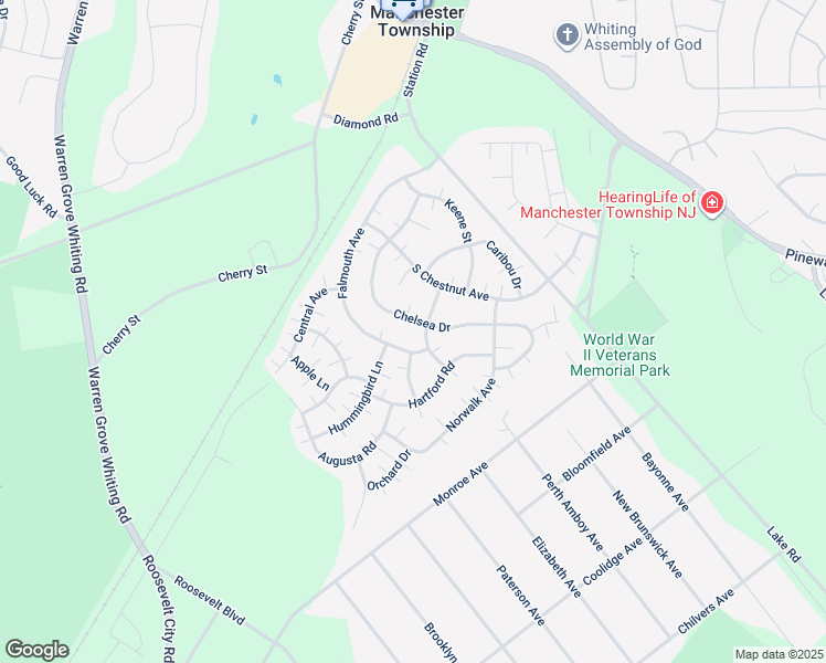 map of restaurants, bars, coffee shops, grocery stores, and more near 53 Chelsea Drive in Manchester Township