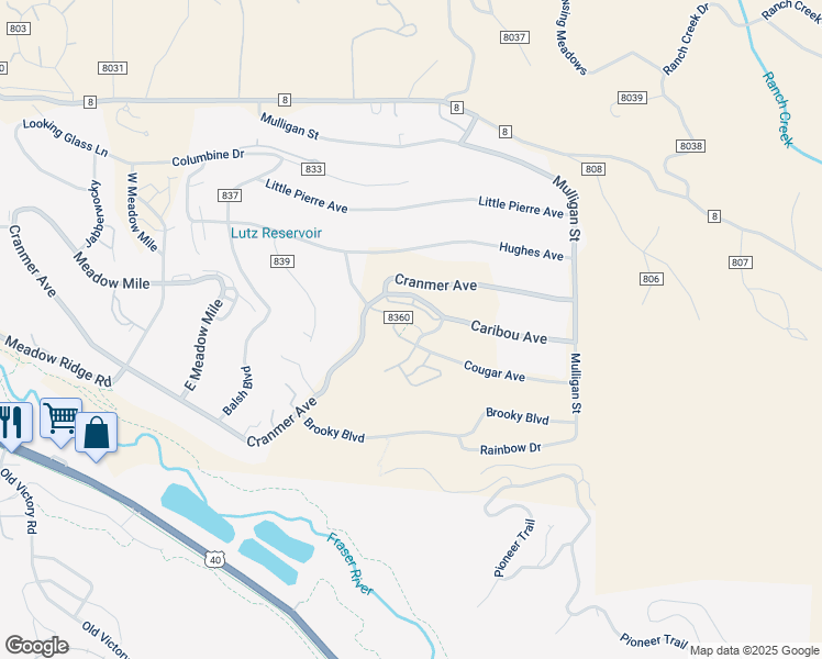 map of restaurants, bars, coffee shops, grocery stores, and more near 405 Cord8342 Cougar in Fraser