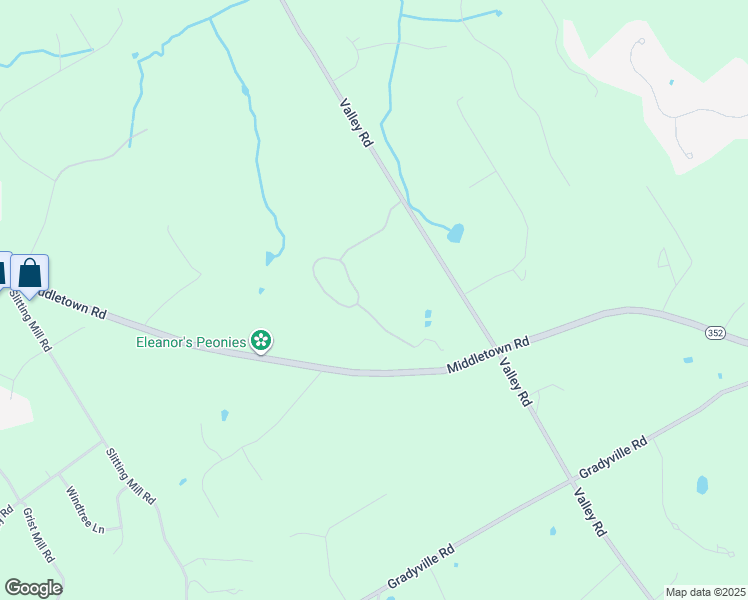 map of restaurants, bars, coffee shops, grocery stores, and more near 1017 Brick House Farm Lane in Newtown Square