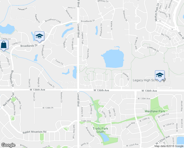 map of restaurants, bars, coffee shops, grocery stores, and more near 13767 Stone Circle in Broomfield