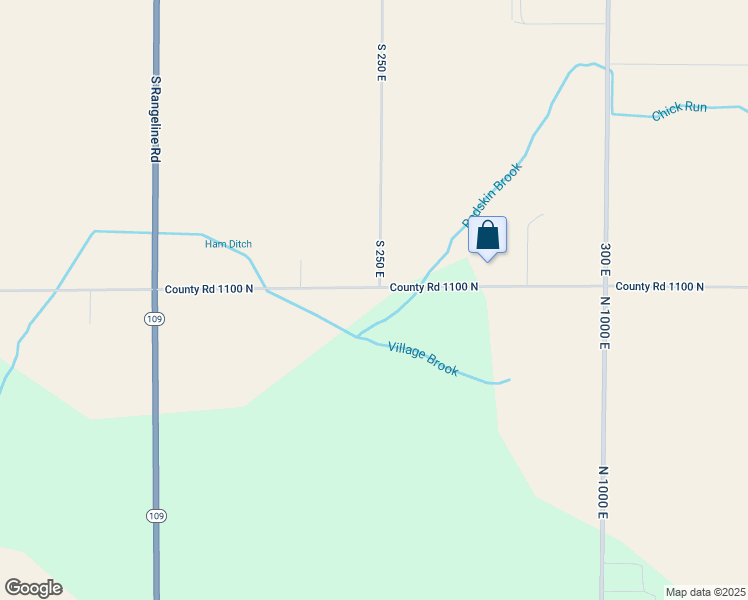 map of restaurants, bars, coffee shops, grocery stores, and more near 9475 East 1100 North in Markleville