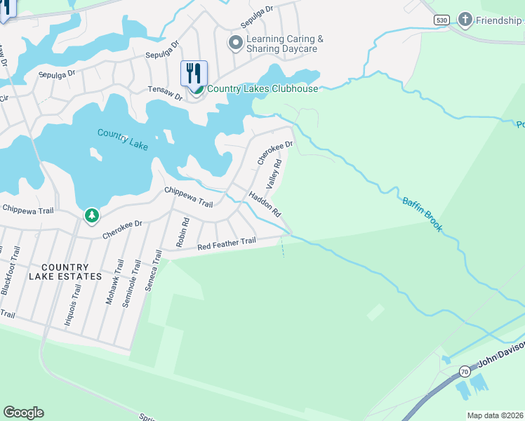 map of restaurants, bars, coffee shops, grocery stores, and more near 209 Allen Road in Browns Mills