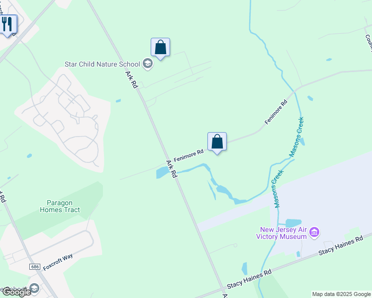 map of restaurants, bars, coffee shops, grocery stores, and more near 75 Fenimore Road in Lumberton