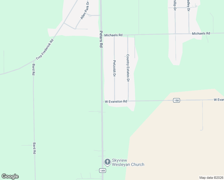 map of restaurants, bars, coffee shops, grocery stores, and more near 6410 Petzoldt Drive in Tipp City