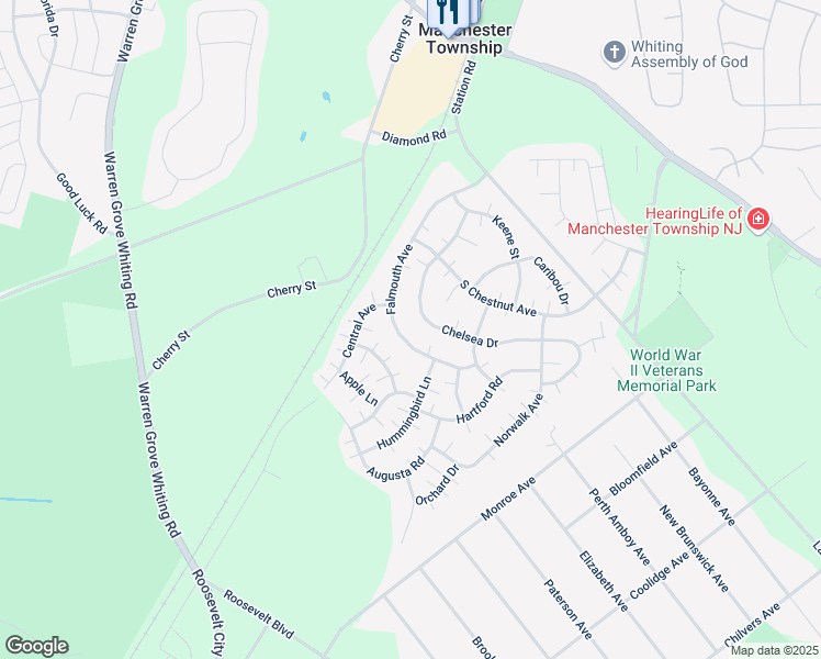 map of restaurants, bars, coffee shops, grocery stores, and more near 84 Falmouth Avenue in Manchester Township