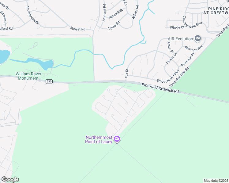 map of restaurants, bars, coffee shops, grocery stores, and more near 18 Pine Ridge Boulevard in Manchester Township