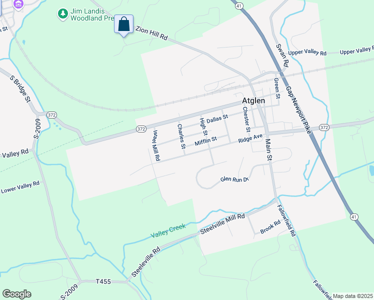 map of restaurants, bars, coffee shops, grocery stores, and more near 651 Ridge Avenue in Atglen