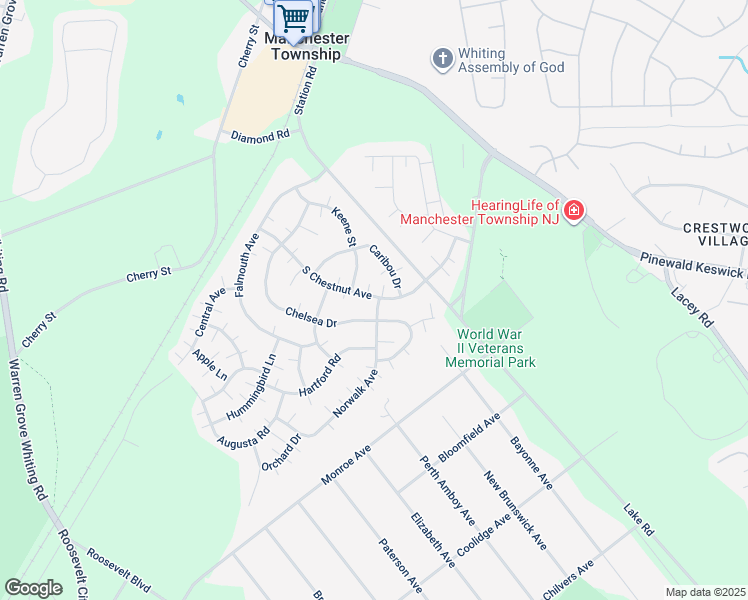 map of restaurants, bars, coffee shops, grocery stores, and more near 2 Norwalk Avenue in Manchester Township