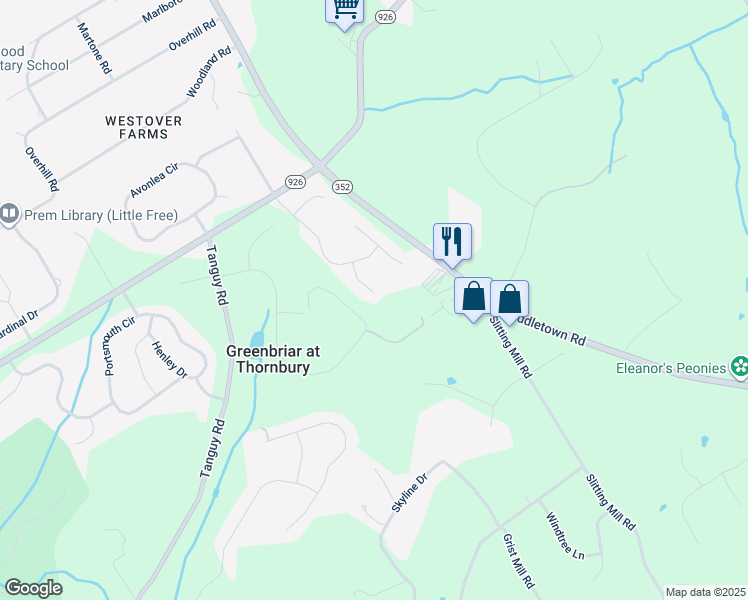 map of restaurants, bars, coffee shops, grocery stores, and more near 10 Wellfleet Lane in Glen Mills