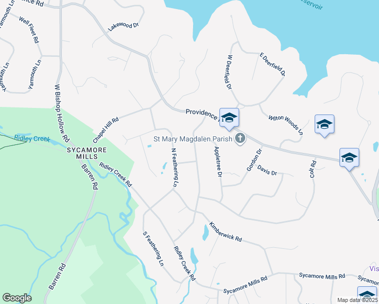 map of restaurants, bars, coffee shops, grocery stores, and more near 151 Steeplechase Drive in Media