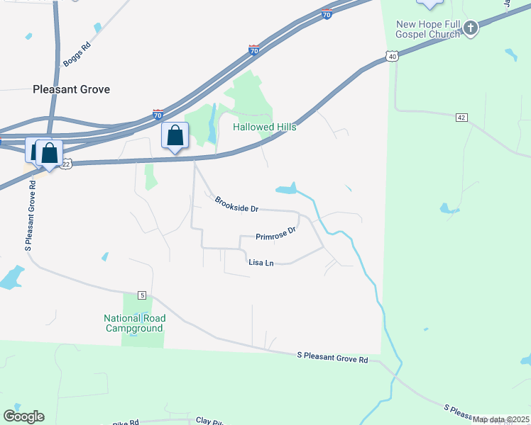 map of restaurants, bars, coffee shops, grocery stores, and more near 3095 Brookside Drive in Zanesville