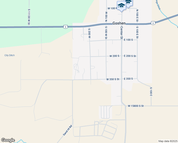map of restaurants, bars, coffee shops, grocery stores, and more near 294 South 200 West in Goshen
