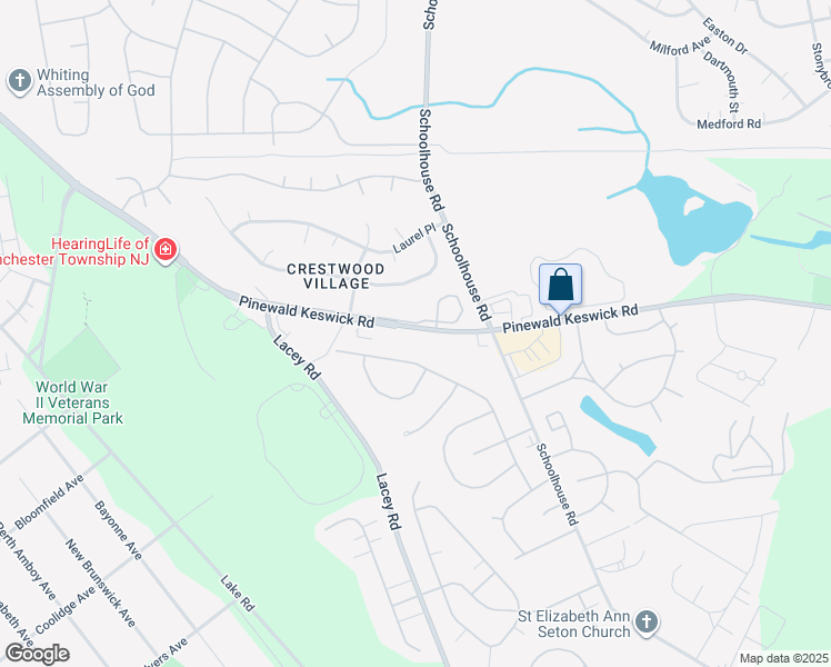 map of restaurants, bars, coffee shops, grocery stores, and more near 470 County Road 530 in Manchester Township