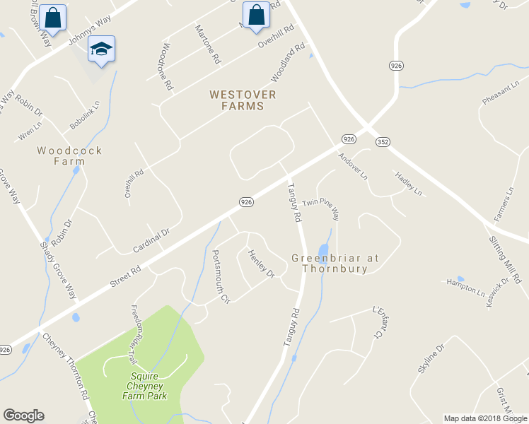 map of restaurants, bars, coffee shops, grocery stores, and more near 7 Tanguy Road in Glen Mills