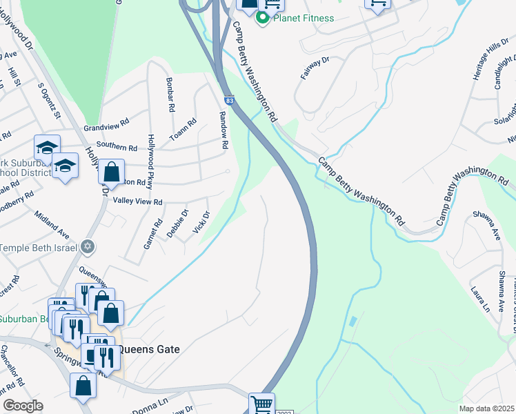 map of restaurants, bars, coffee shops, grocery stores, and more near 691 Owen Road in York
