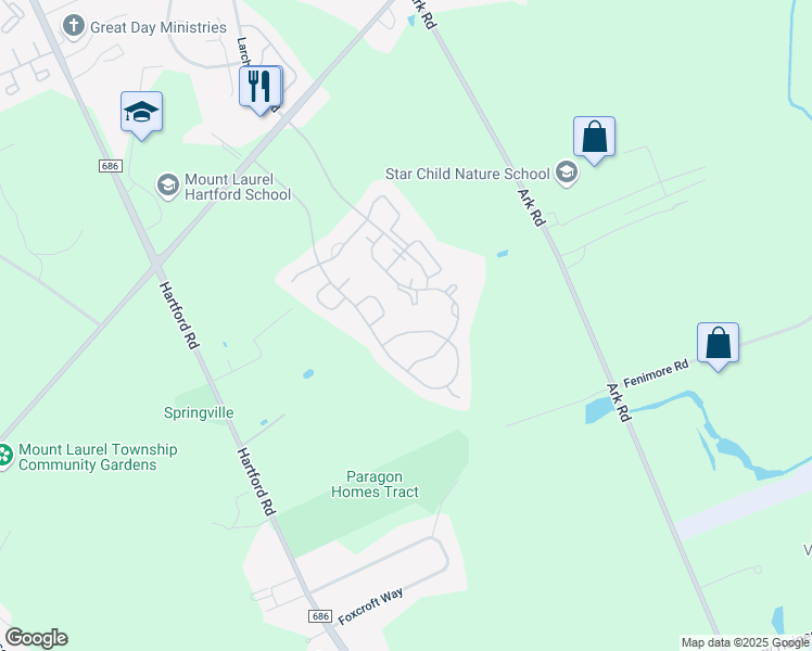 map of restaurants, bars, coffee shops, grocery stores, and more near 178 Kettlebrook Drive in Mount Laurel Township