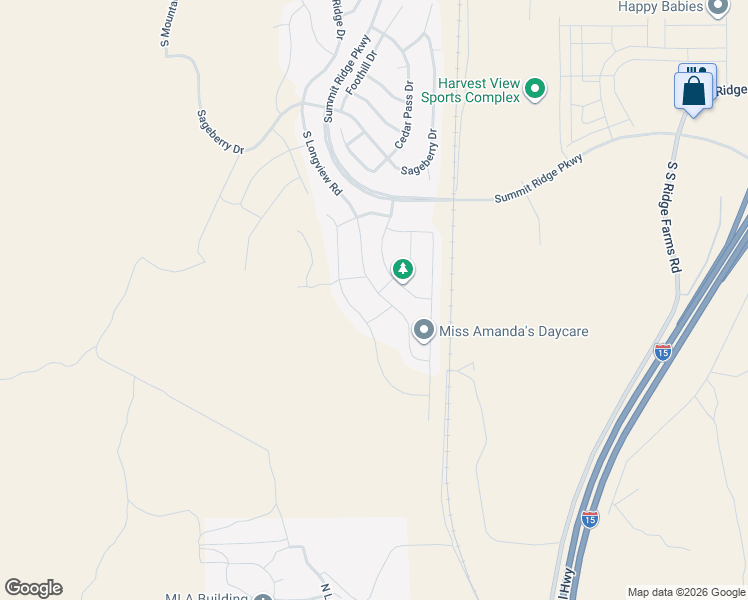 map of restaurants, bars, coffee shops, grocery stores, and more near 1788 South Longview Road in Santaquin