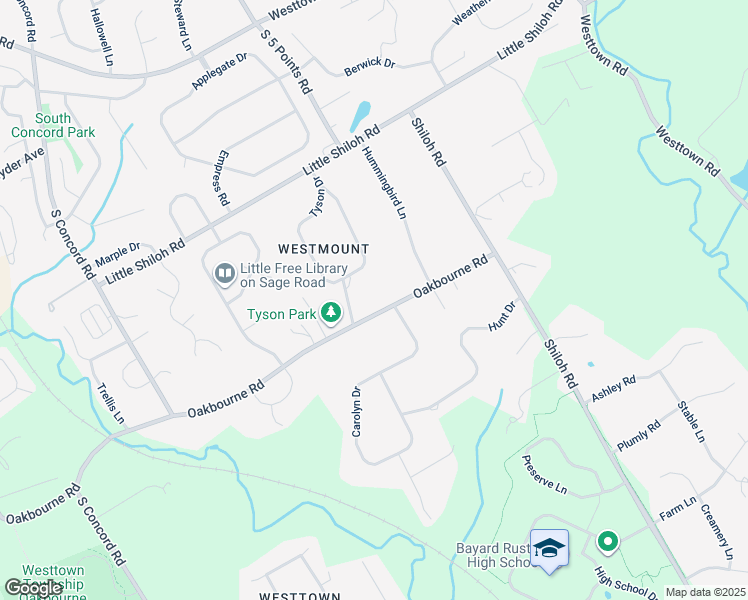 map of restaurants, bars, coffee shops, grocery stores, and more near 909 Oakbourne Road in West Chester