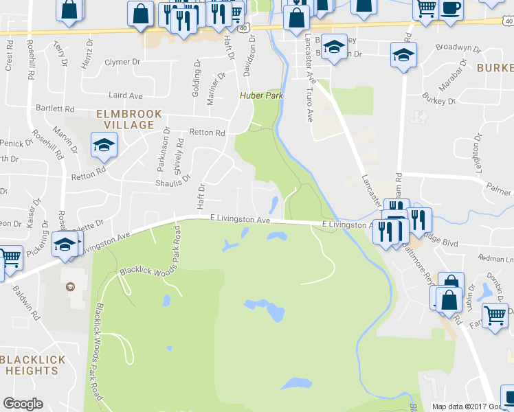 map of restaurants, bars, coffee shops, grocery stores, and more near 1796 Sawgrass Drive in Reynoldsburg