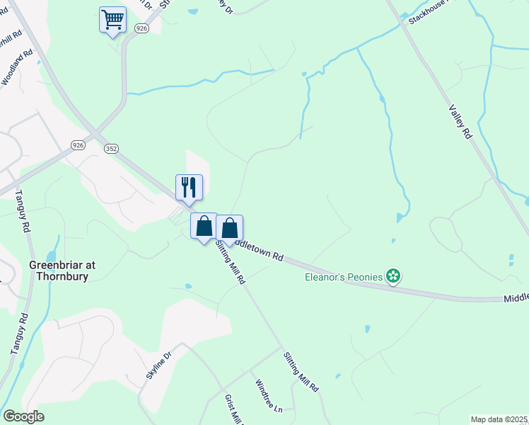 map of restaurants, bars, coffee shops, grocery stores, and more near 1845 Middletown Road in Delaware County