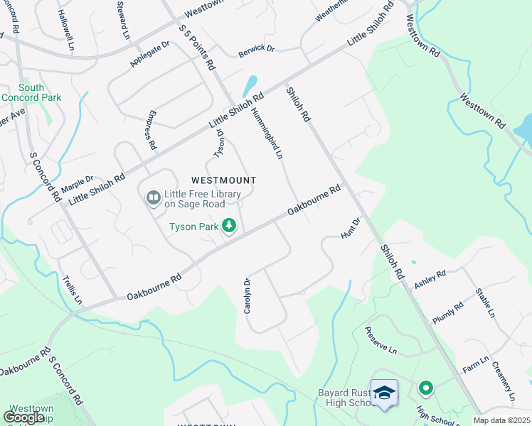 map of restaurants, bars, coffee shops, grocery stores, and more near 911 Oakbourne Road in West Chester
