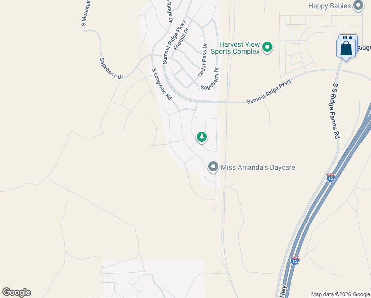 map of restaurants, bars, coffee shops, grocery stores, and more near 1780 South Longview Road in Santaquin