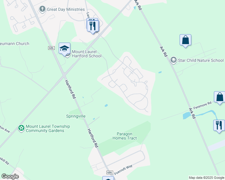 map of restaurants, bars, coffee shops, grocery stores, and more near 41 Lavister Drive in Mount Laurel Township