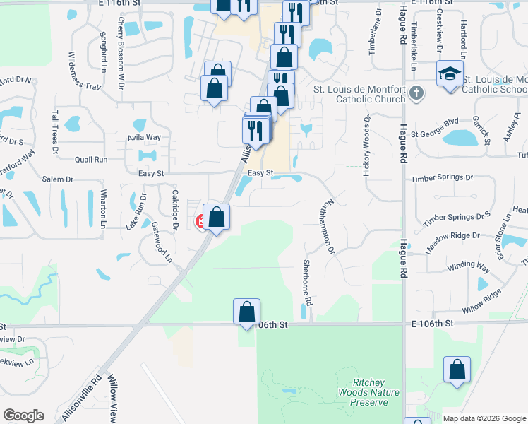 map of restaurants, bars, coffee shops, grocery stores, and more near 7299 Catboat Court in Fishers