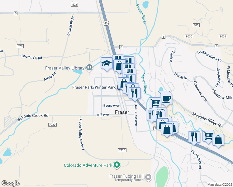 map of restaurants, bars, coffee shops, grocery stores, and more near 305 Leonard Lane in Parshall
