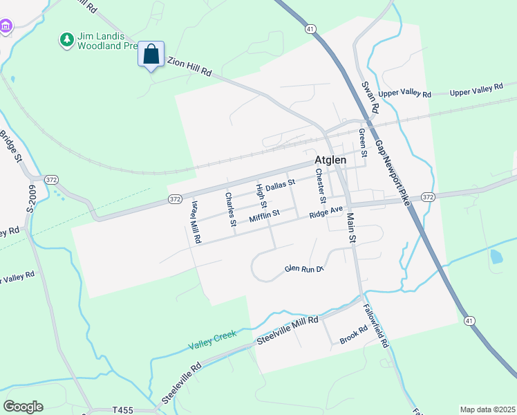 map of restaurants, bars, coffee shops, grocery stores, and more near 302 High Street in Atglen