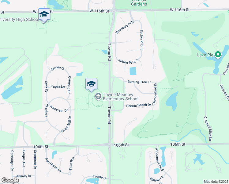 map of restaurants, bars, coffee shops, grocery stores, and more near 11005 Greenbrier Drive in Carmel