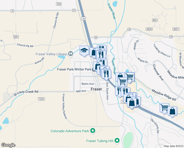 map of restaurants, bars, coffee shops, grocery stores, and more near 305 Leonard Ln in Parshall