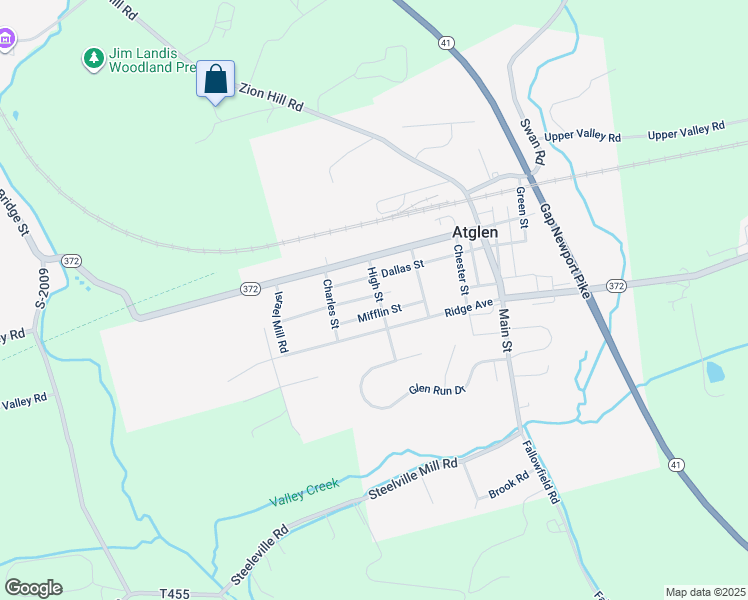 map of restaurants, bars, coffee shops, grocery stores, and more near 302 High Street in Atglen
