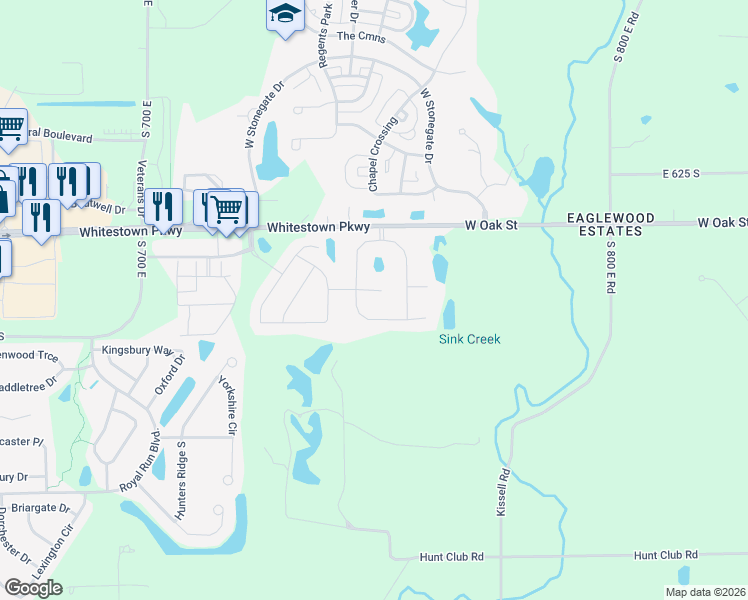 map of restaurants, bars, coffee shops, grocery stores, and more near 7472 Independence Drive in Zionsville