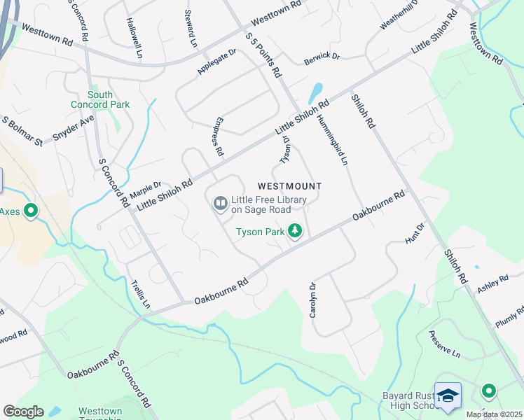 map of restaurants, bars, coffee shops, grocery stores, and more near 825 East Sage Road in West Chester
