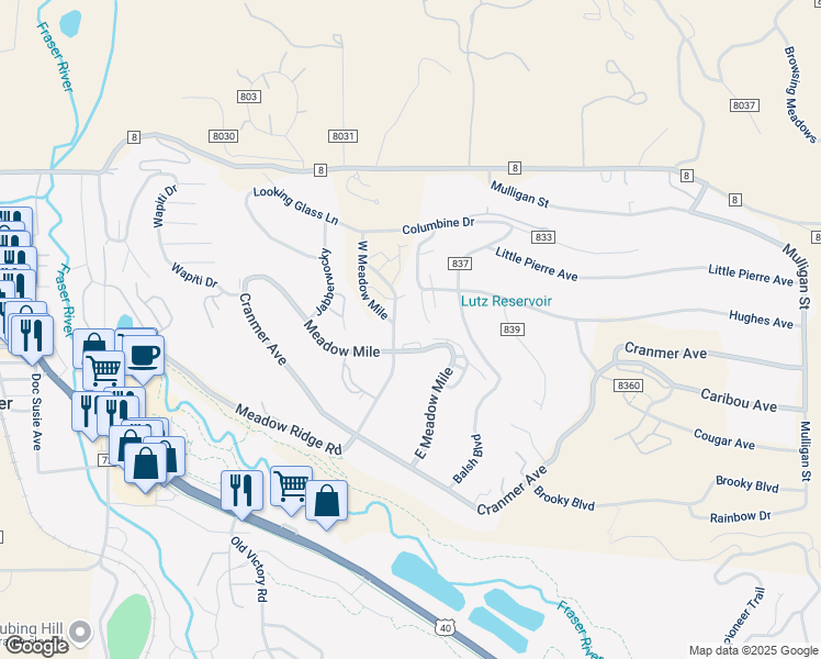map of restaurants, bars, coffee shops, grocery stores, and more near in Grand County