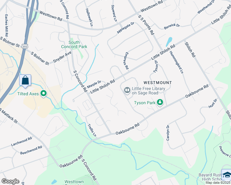 map of restaurants, bars, coffee shops, grocery stores, and more near 905 Thorne Drive in West Chester