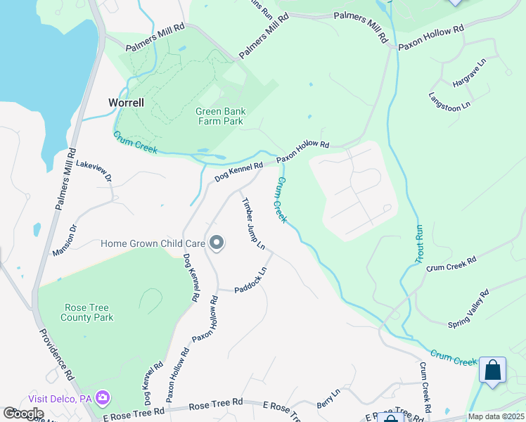 map of restaurants, bars, coffee shops, grocery stores, and more near 320 Timber Jump Lane in Media