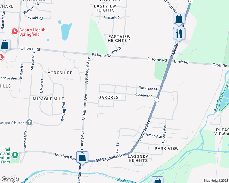 map of restaurants, bars, coffee shops, grocery stores, and more near in Springfield