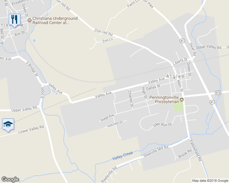 map of restaurants, bars, coffee shops, grocery stores, and more near 746 Valley Avenue in Atglen