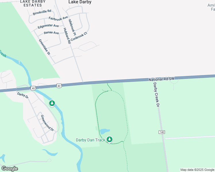 map of restaurants, bars, coffee shops, grocery stores, and more near 8397-8427 National Road Southwest in Galloway