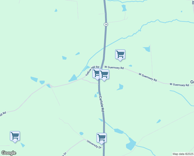 map of restaurants, bars, coffee shops, grocery stores, and more near 560 Carlisle Road in Biglerville
