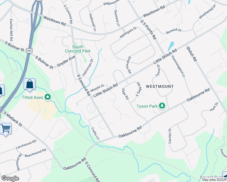 map of restaurants, bars, coffee shops, grocery stores, and more near 901 Thorne Drive in West Chester