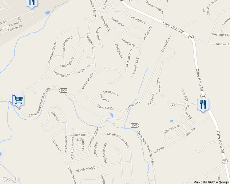 map of restaurants, bars, coffee shops, grocery stores, and more near 873 Meadow Court in York