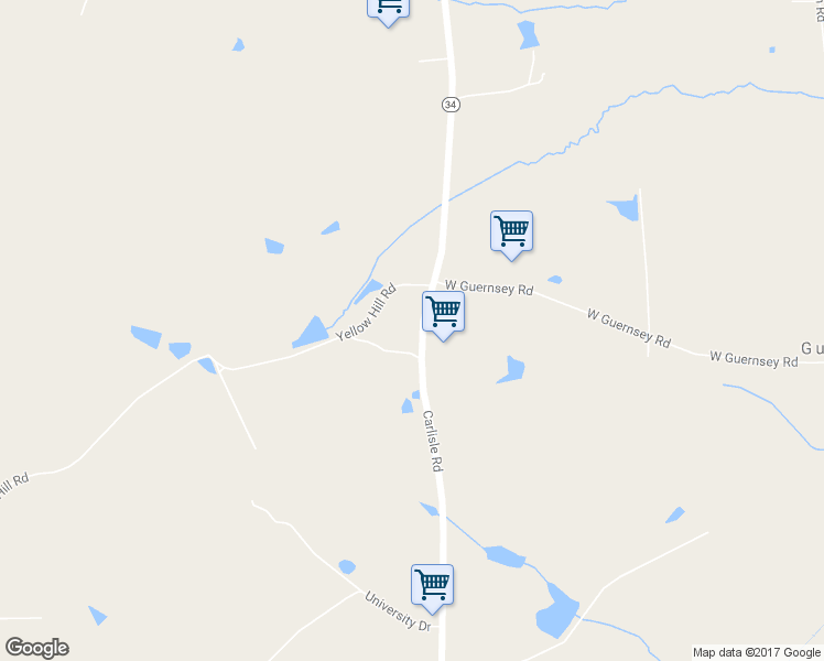 map of restaurants, bars, coffee shops, grocery stores, and more near 560 Carlisle Road in Biglerville
