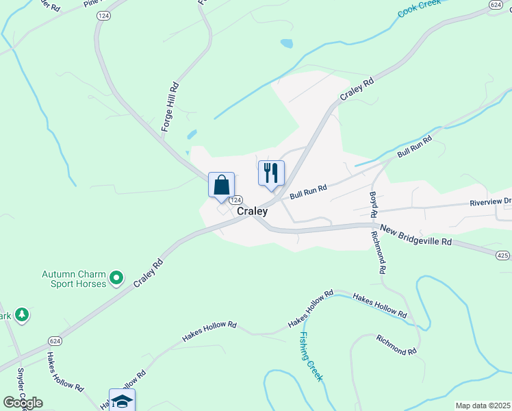 map of restaurants, bars, coffee shops, grocery stores, and more near 2605 Craley Road in Wrightsville