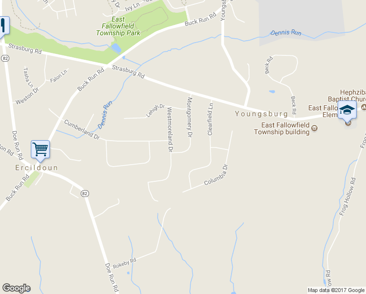 map of restaurants, bars, coffee shops, grocery stores, and more near 113 Montgomery Drive in Coatesville