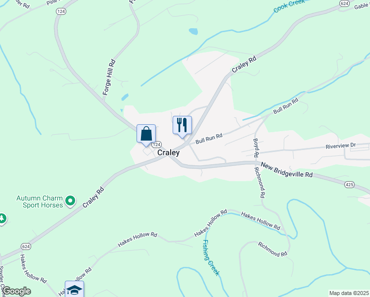 map of restaurants, bars, coffee shops, grocery stores, and more near 2620 Craley Road in Wrightsville