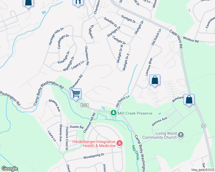 map of restaurants, bars, coffee shops, grocery stores, and more near 873 Meadow Court in York