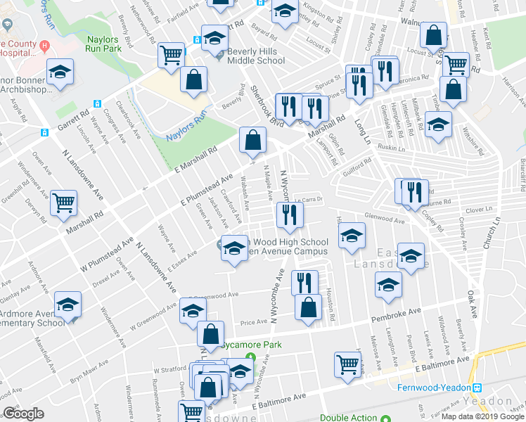 map of restaurants, bars, coffee shops, grocery stores, and more near 168 Blackburn Avenue in Lansdowne